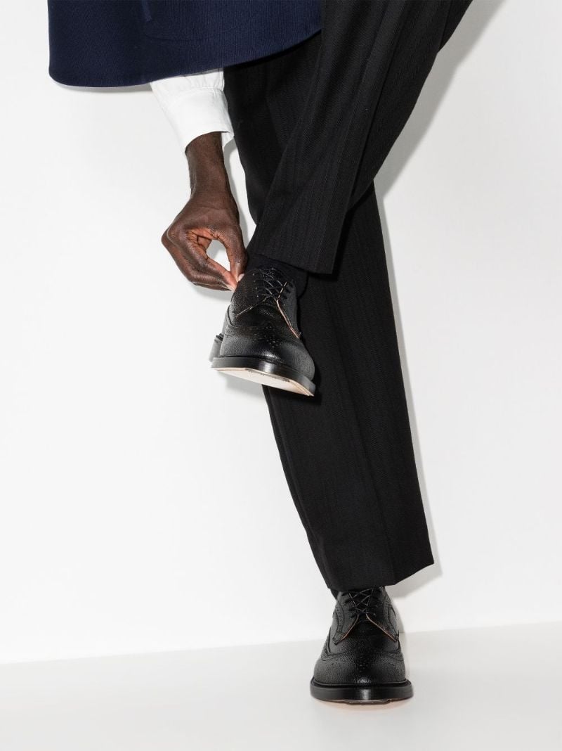 Black Classic Longwing Leather Brogues