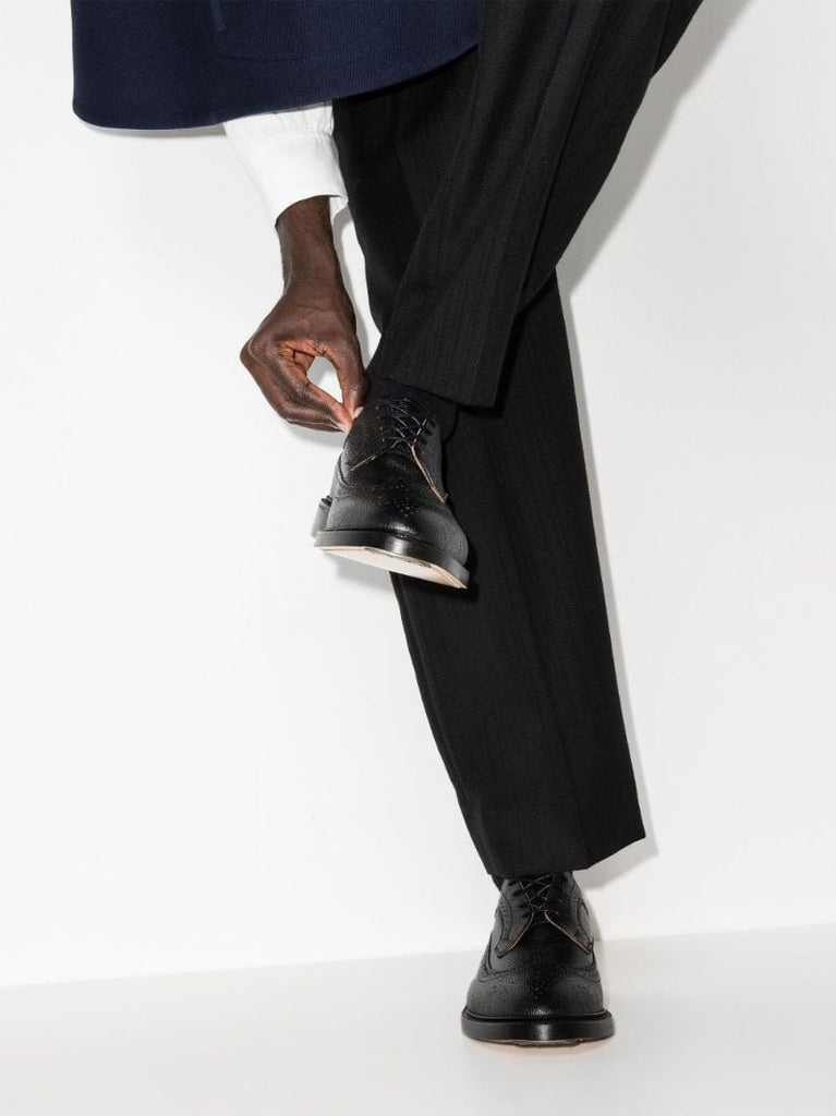 Black Classic Longwing Leather Brogues