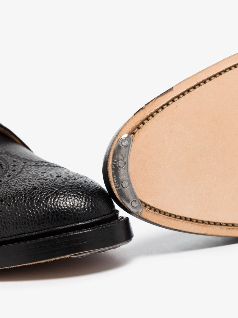 Black Classic Longwing Leather Brogues