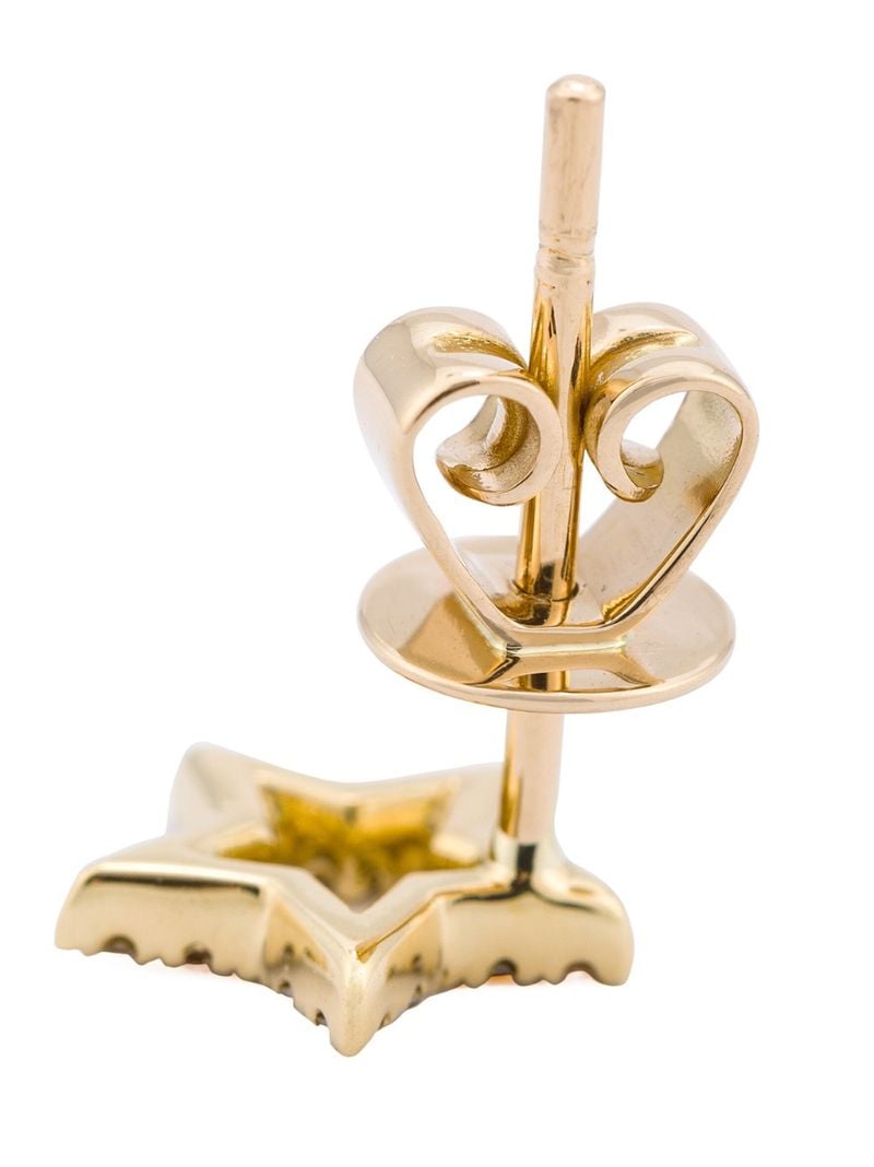 18k Yellow Gold Star Diamond Stud Earring