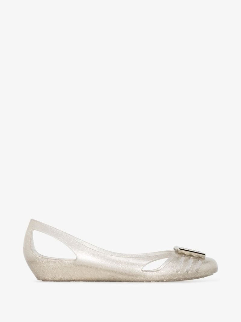 Grey Rubber Ballet Pumps