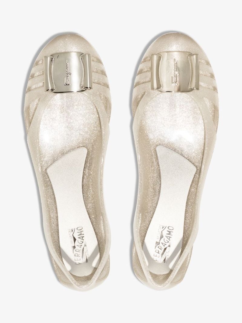 Grey Rubber Ballet Pumps