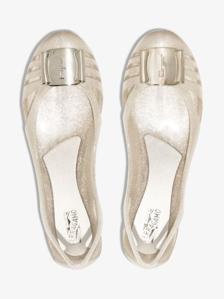 Grey Rubber Ballet Pumps