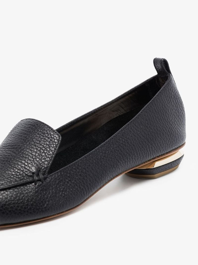 Black Beya Leather Loafers