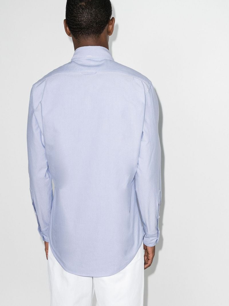 Blue Grosgrain Placket Cotton Oxford Shirt