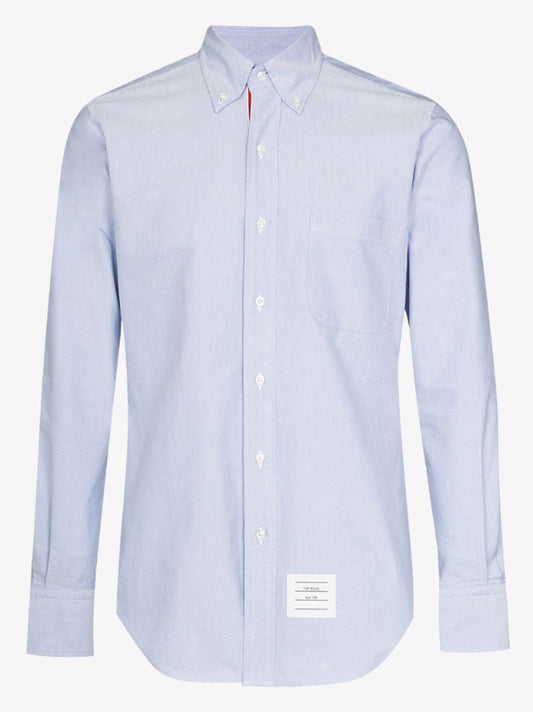 Blue Grosgrain Placket Cotton Oxford Shirt