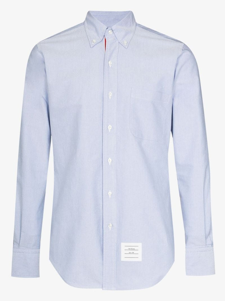 Blue Grosgrain Placket Cotton Oxford Shirt