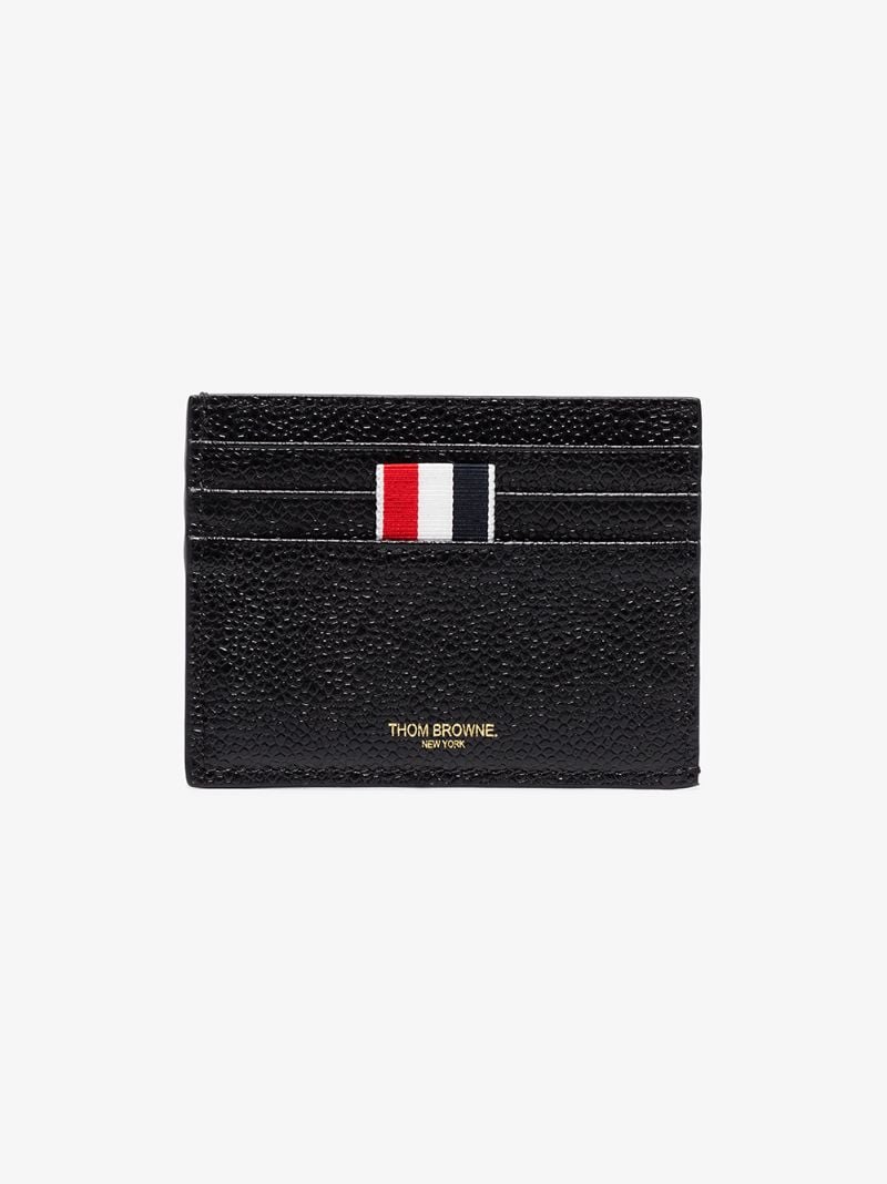 Black Logo Leather Card Holder