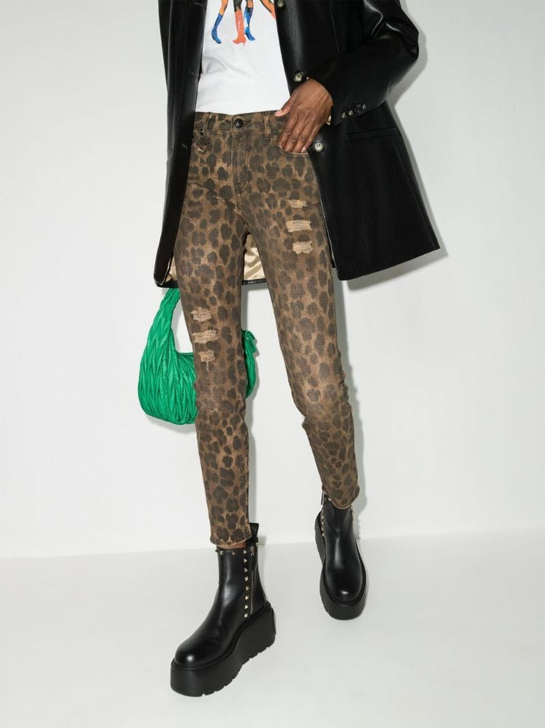 Kate Leopard Print Skinny Jeans