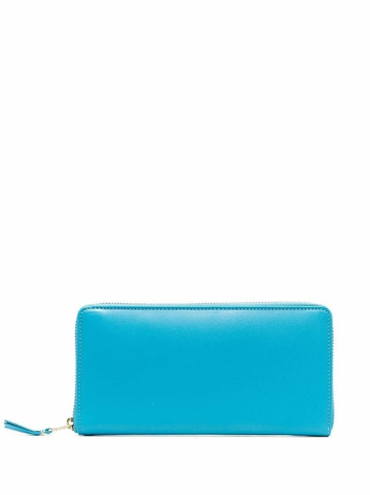 Blue Continental Zip-around Leather Wallet