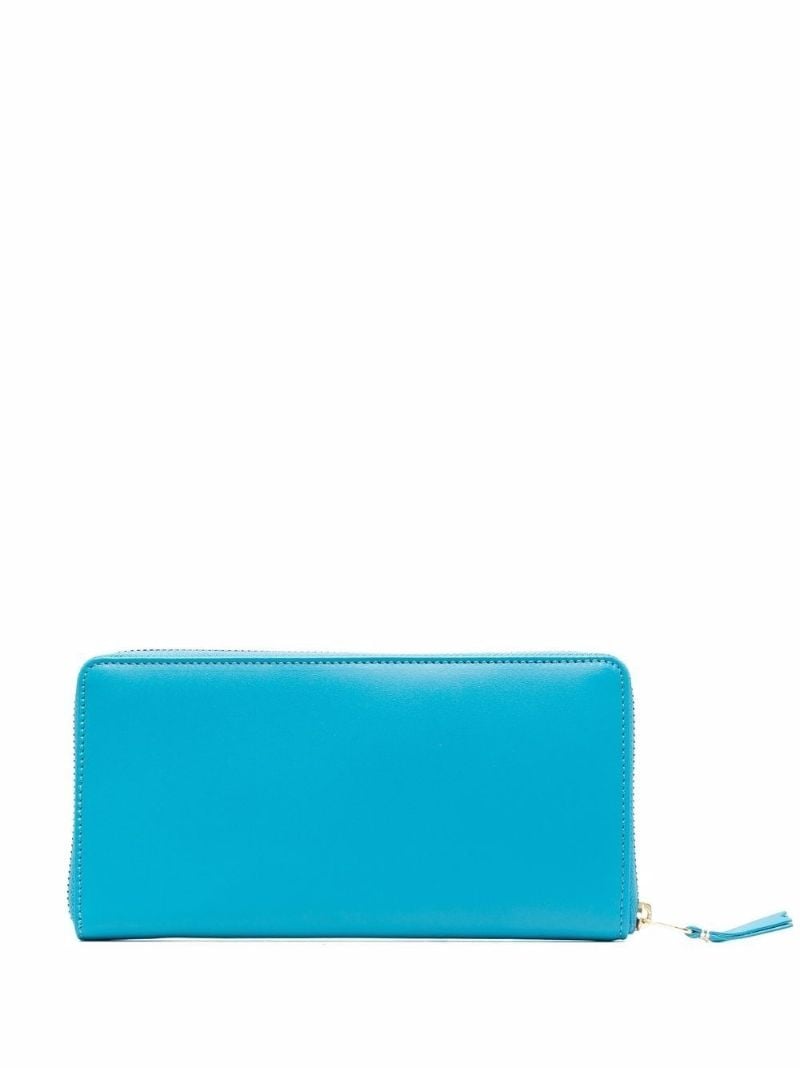 Blue Continental Zip-around Leather Wallet