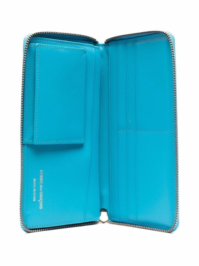 Blue Continental Zip-around Leather Wallet