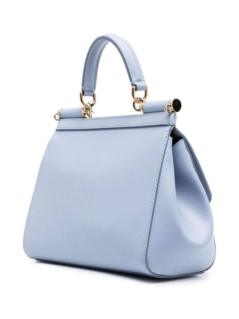 Blue Sicily Small Leather Top Handle Bag