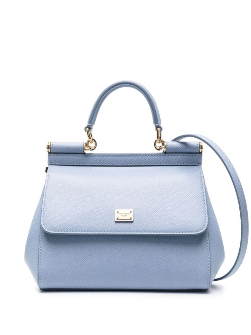 Blue Sicily Small Leather Top Handle Bag