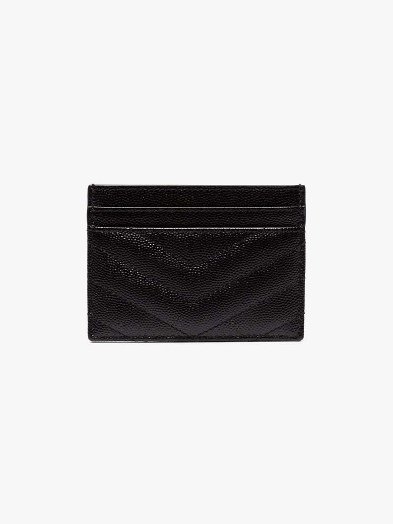 Black Monogram Quilted Leather Card Holder