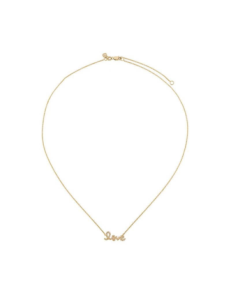 14k Yellow Gold Love Diamond Necklace
