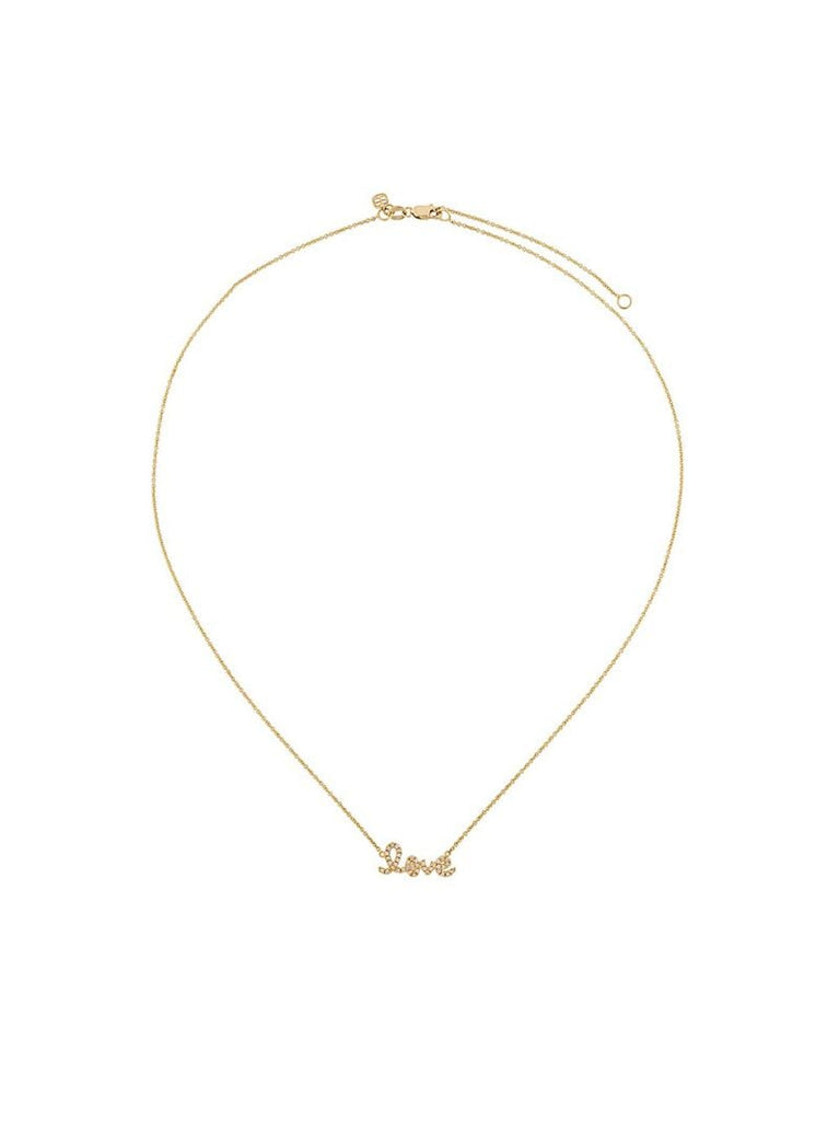 14k Yellow Gold Love Diamond Necklace