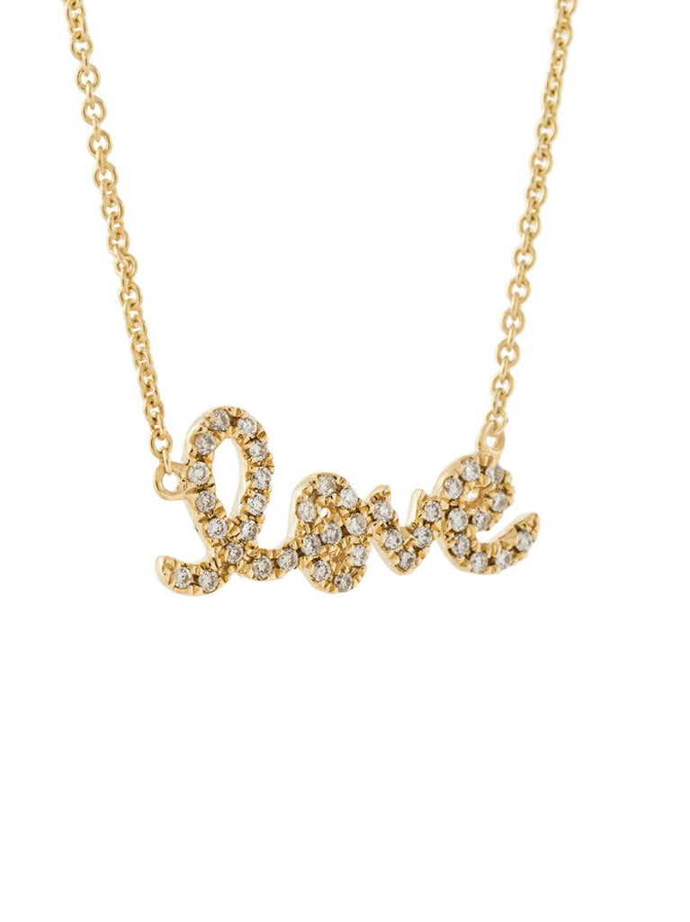 14k Yellow Gold Love Diamond Necklace