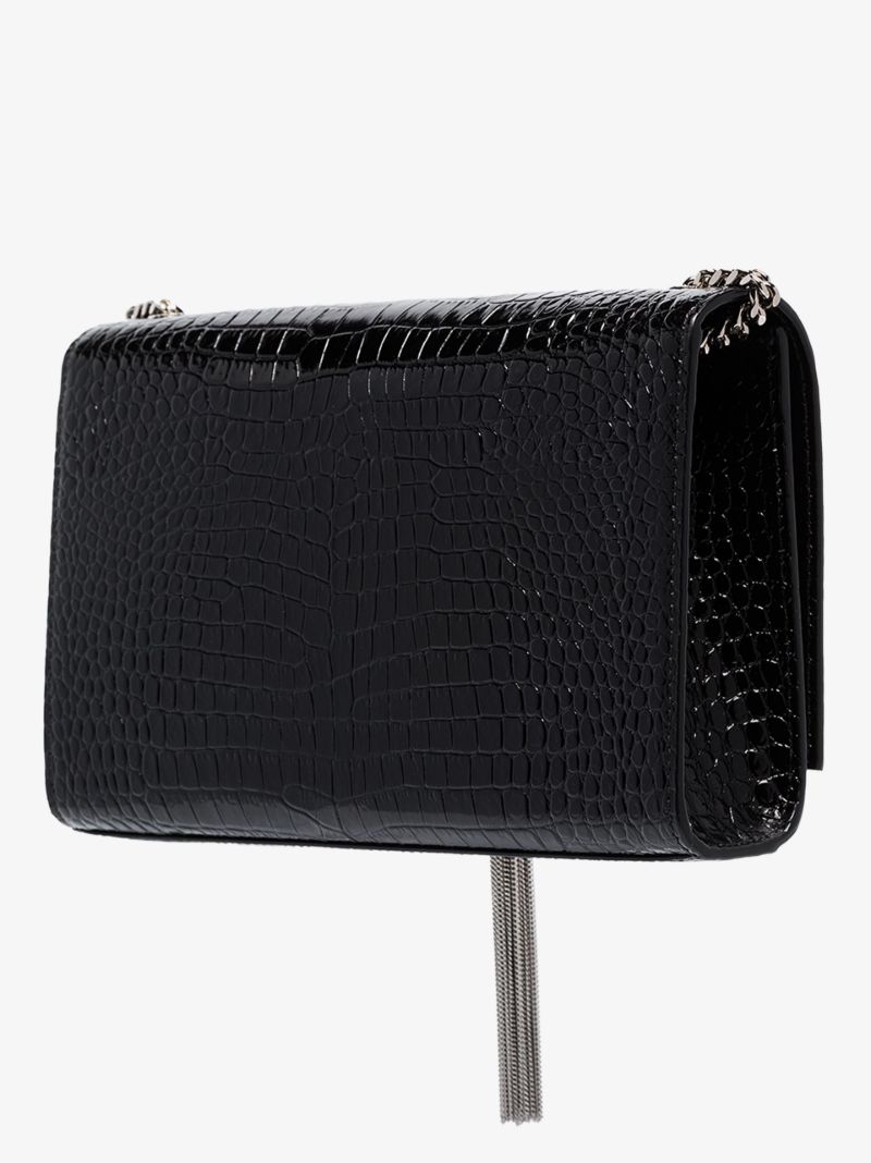 Black Kate 99 Mock Croc Leather Shoulder Bag