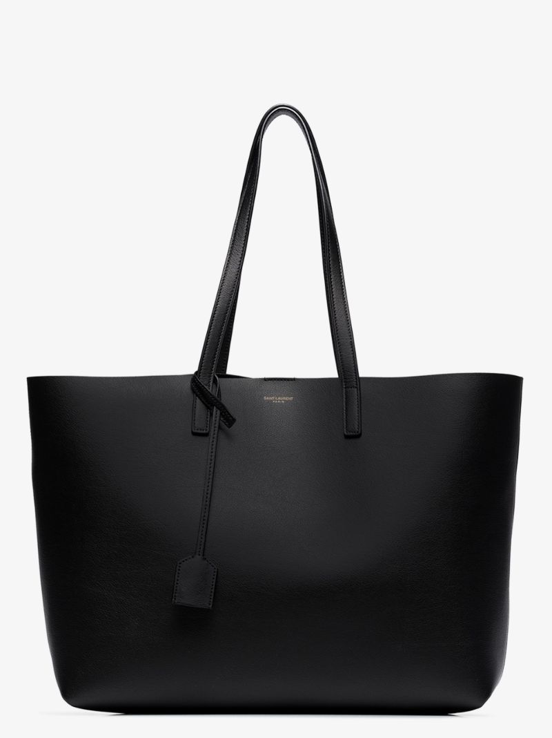 Black Large Leather Tote Bag