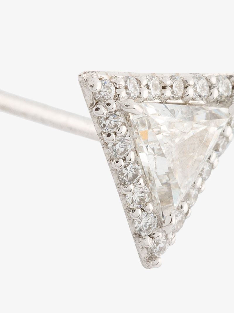18k White Gold Trillion Diamond PavÃ_x0083_Â© Stud Earrings