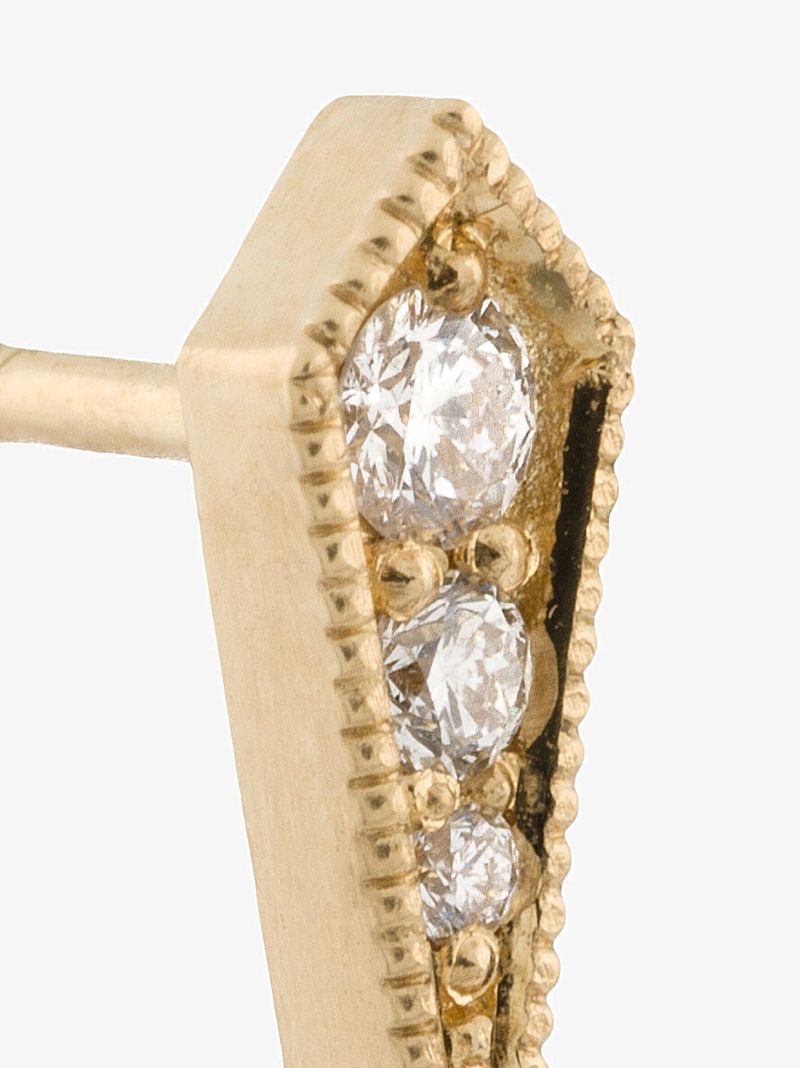 18k Yellow Gold Kite Diamond Stud Earrings