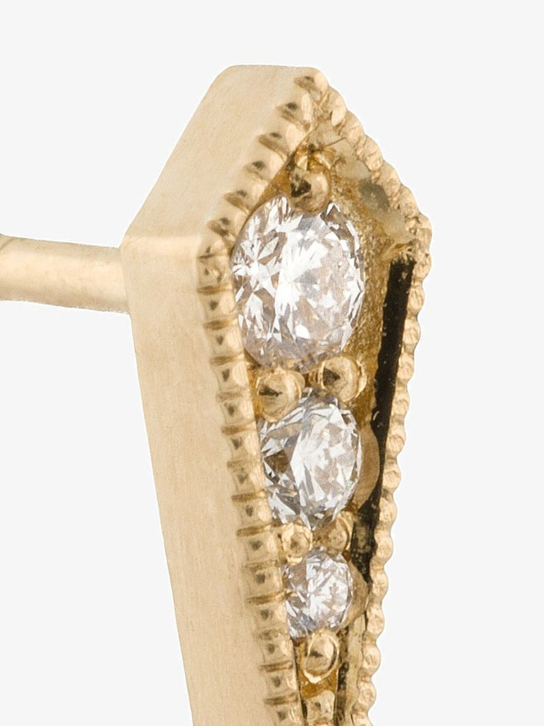 18k Yellow Gold Kite Diamond Stud Earrings
