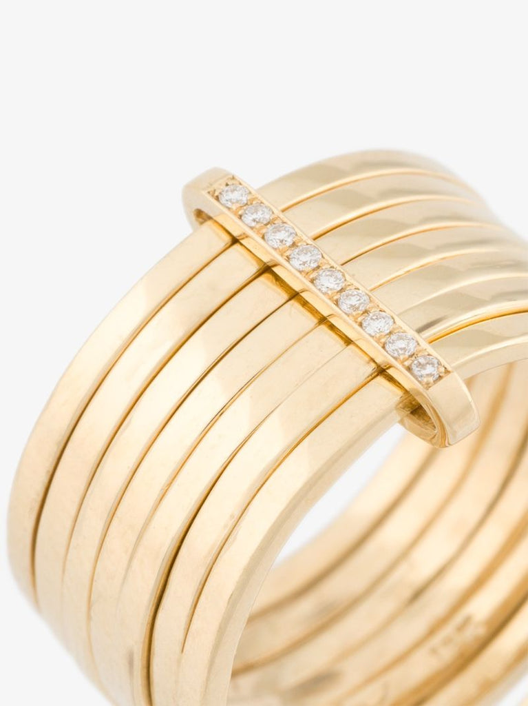 18kt Gold '7 Day' Ring with Diamonds
