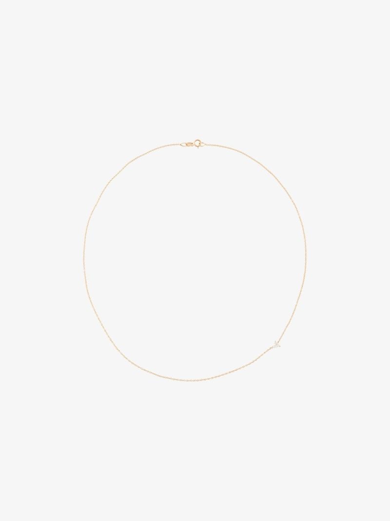 18k Yellow Gold Floating Triangle Diamond Necklace