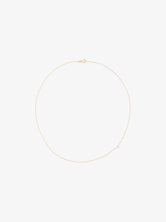 18k Yellow Gold Floating Triangle Diamond Necklace