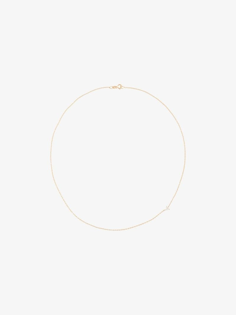18k Yellow Gold Floating Triangle Diamond Necklace