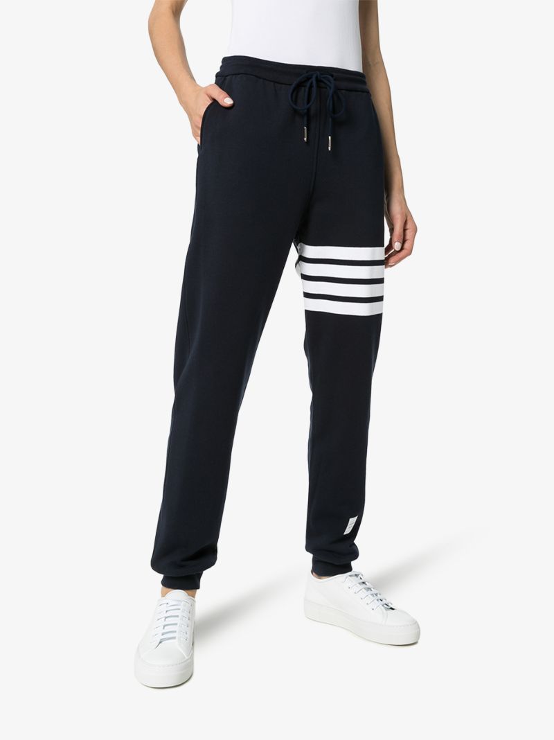 Blue 4-bar Stripe Cotton Track Pants