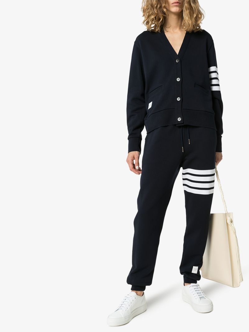 Blue 4-bar Stripe Cotton Track Pants