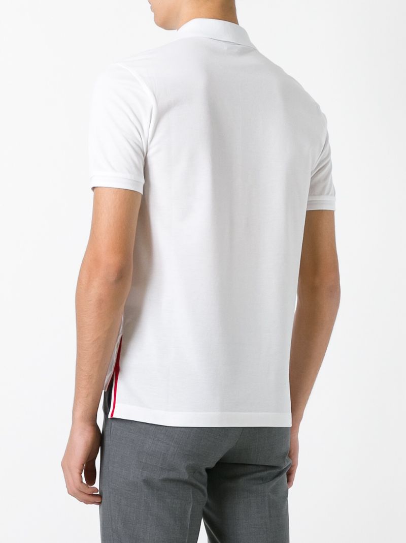 White Rwb-stripe Cotton Polo Shirt