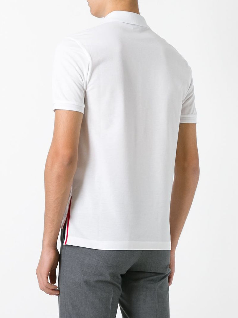 White Rwb-stripe Cotton Polo Shirt