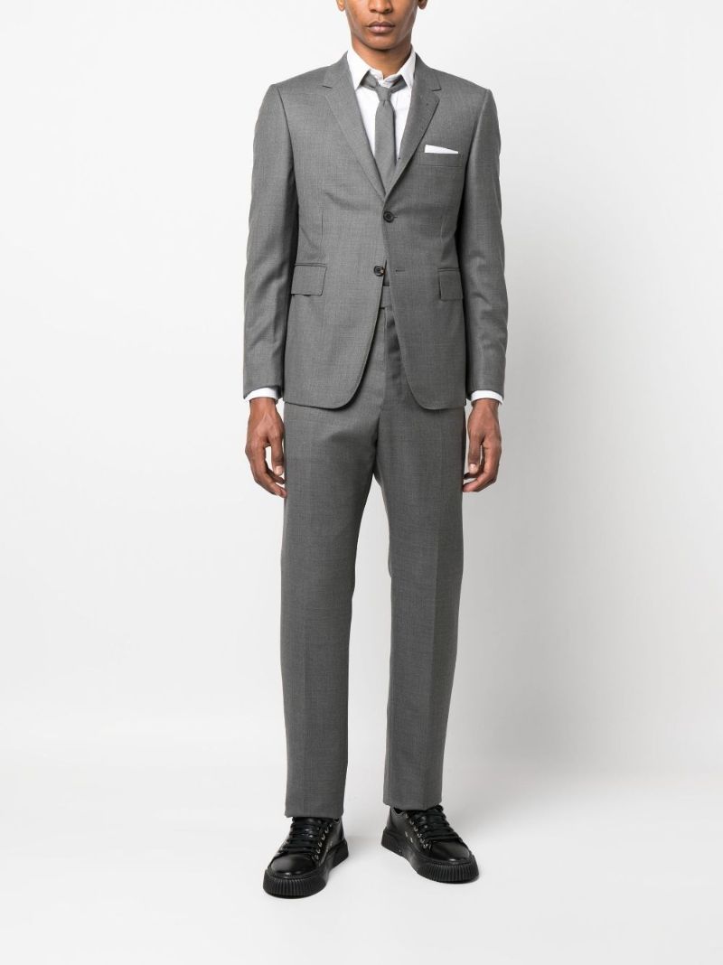 Grey Single-breasted Wool Suit