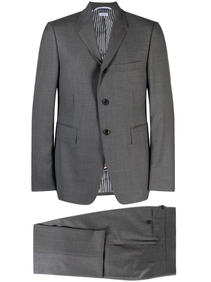 Grey Single-breasted Wool Suit