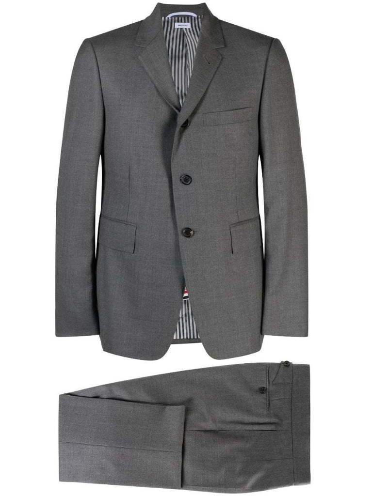 Grey Single-breasted Wool Suit