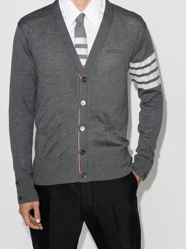 4-bar Stripe Merino Wool Cardigan
