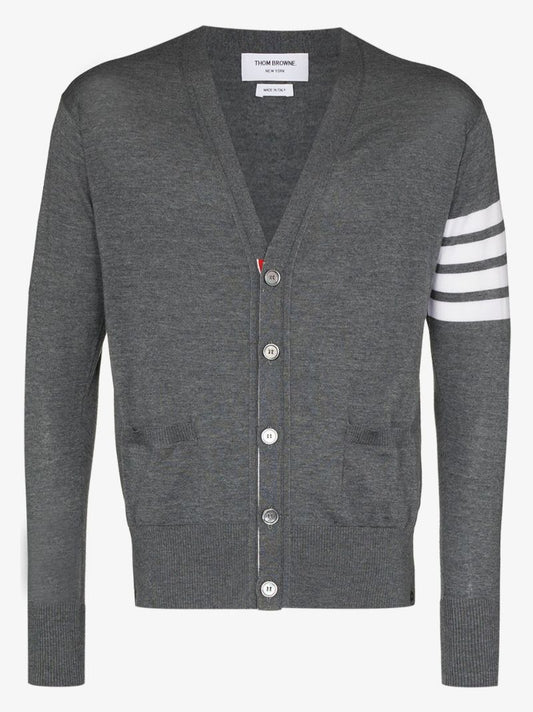 4-bar Stripe Merino Wool Cardigan