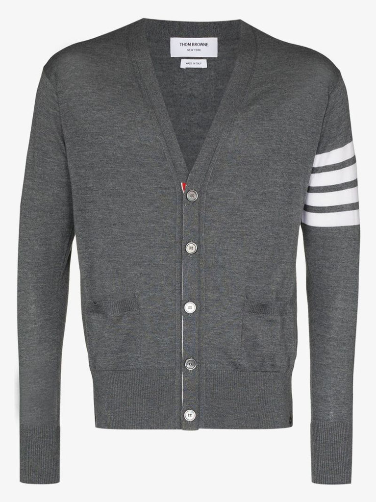 4-bar Stripe Merino Wool Cardigan