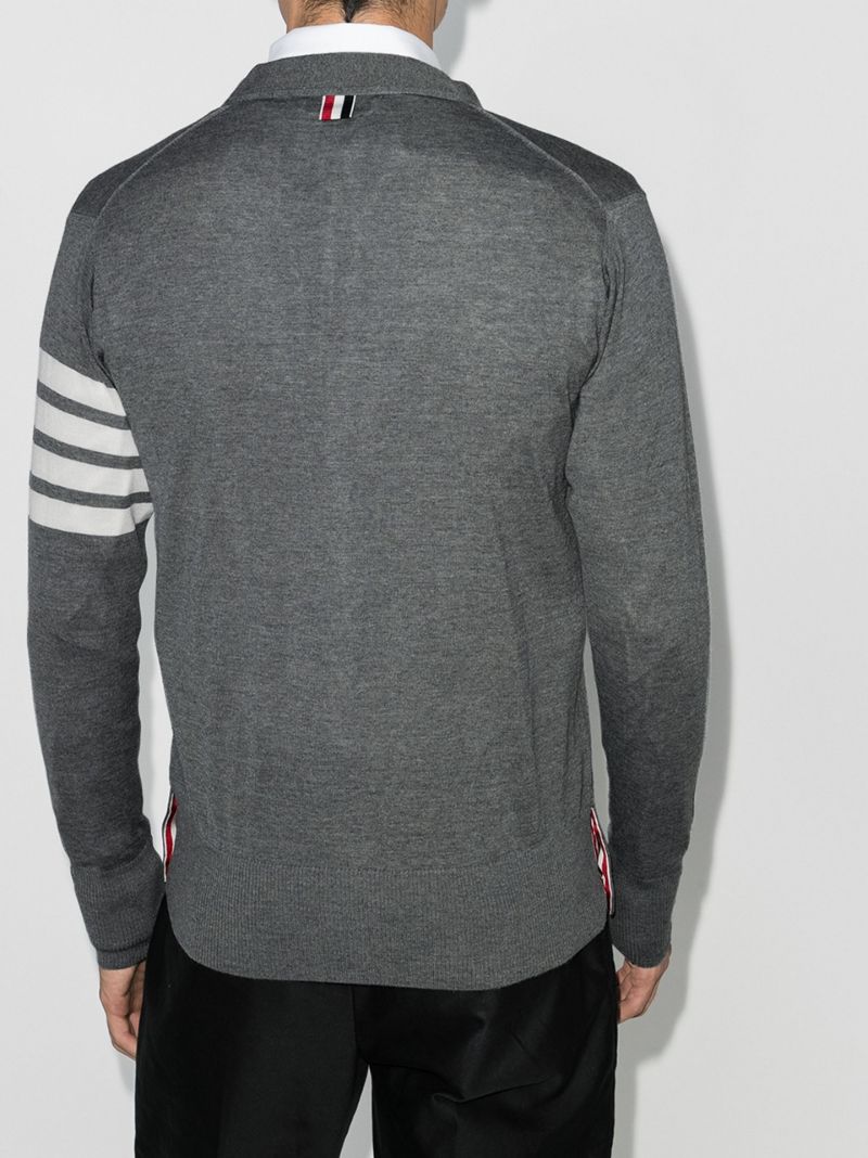 4-bar Stripe Merino Wool Cardigan