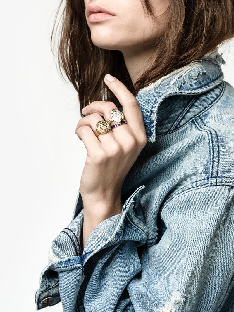 18k Yellow Gold Karma Thin Band Ring