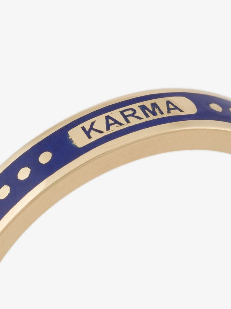 18k Yellow Gold Karma Thin Band Ring