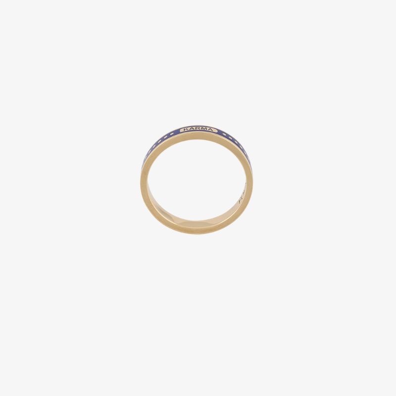 18k Yellow Gold Karma Thin Band Ring