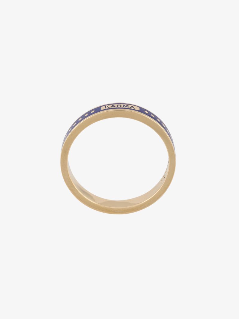 18k Yellow Gold Karma Thin Band Ring