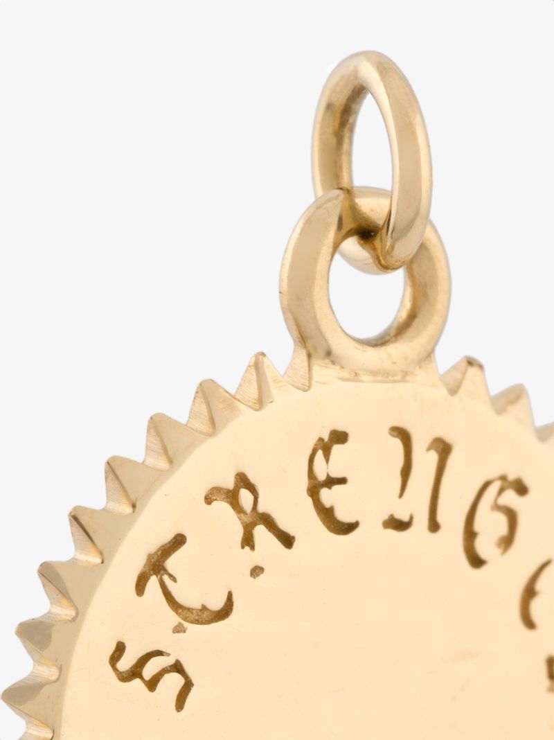 18k Yellow Gold Strength Baby Diamond Medallion Charm