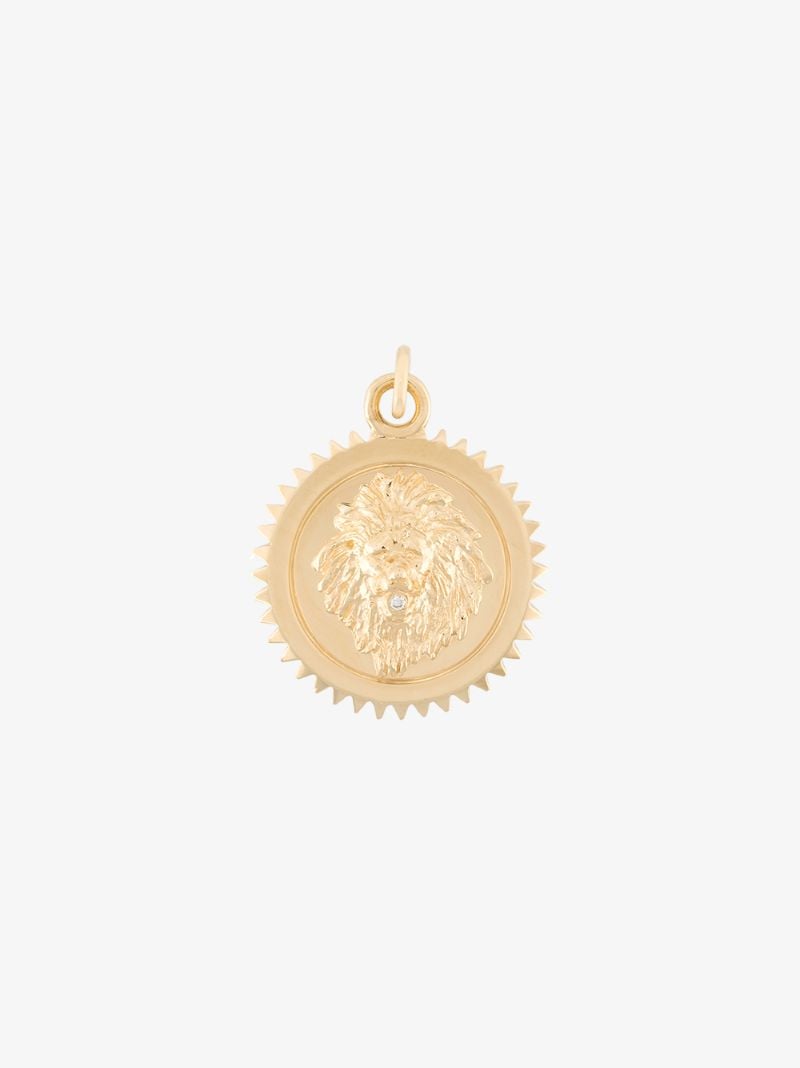 18k Yellow Gold Strength Baby Diamond Medallion Charm
