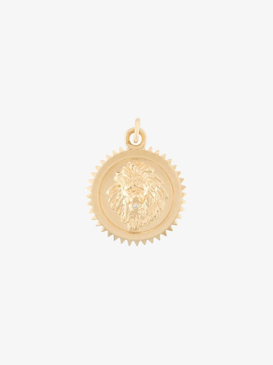 18k Yellow Gold Strength Baby Diamond Medallion Charm