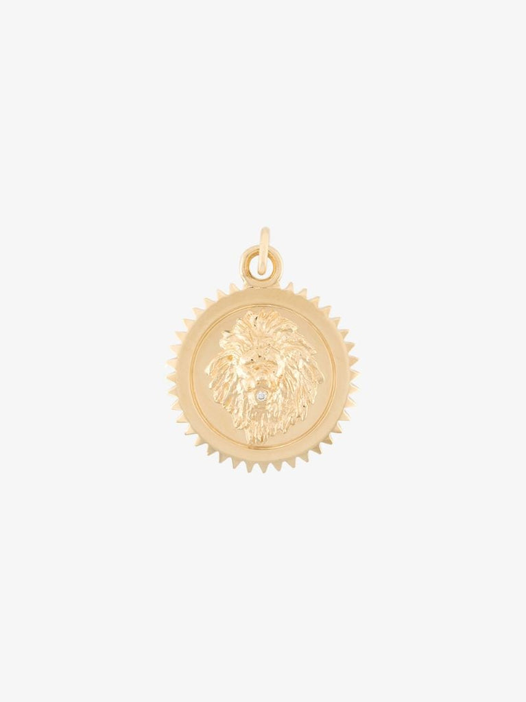 18k Yellow Gold Strength Baby Diamond Medallion Charm